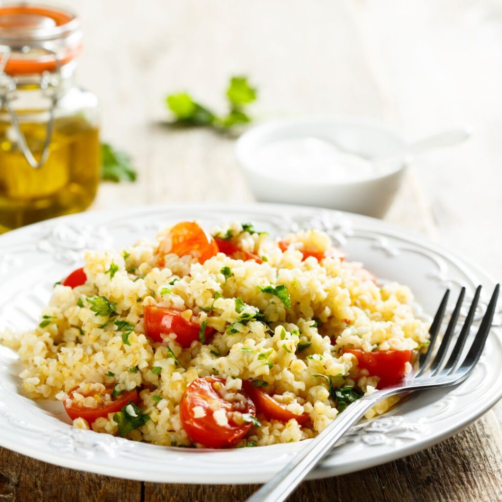 Bulgur s&nbsp;grilovanou zeleninou a&nbsp;parmazánem